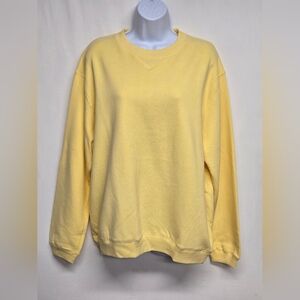 Classic Elements Yellow Pullover Sweatshirt Crew Neck XL Cotton Blend